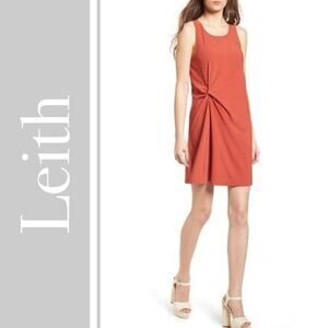 Leith Rust Twist Front Mini Dress